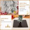 imageGoplus 3 4 5 PreLit Snow Flocked Christmas Tree Set of 3 Slim Pencil Artificial Xmas Trees with 150 Warm White LED Lights 146 Branch Tips Metal Base for Holiday Seasonal Office Home DecorStyleI