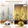 imageGoplus 3 4 5 PreLit Snow Flocked Christmas Tree Set of 3 Slim Pencil Artificial Xmas Trees with 150 Warm White LED Lights 146 Branch Tips Metal Base for Holiday Seasonal Office Home DecorStyleI