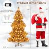 imageGoplus 6 FT PreLit Artificial Christmas Tree Hinged ChocolateColor Xmas Tree with 493 Pine Needles ampamp PVC Tips 200 Warm White LED Lights Pine Cones Metal Stand Home Office DecorationChocolate
