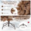 imageGoplus 6 FT PreLit Artificial Christmas Tree Hinged ChocolateColor Xmas Tree with 493 Pine Needles ampamp PVC Tips 200 Warm White LED Lights Pine Cones Metal Stand Home Office DecorationChocolate
