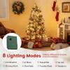 imageGoplus 6 FT PreLit Artificial Christmas Tree Hinged Xmas Tree with 270 Warm White LED Lights 8 Modes 806 Branch Tips Pine Cones Berries Metal Stand Home Office Holiday DecorationFull Tree5ft