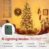 imageGoplus 6 FT PreLit Artificial Christmas Tree Hinged Xmas Tree with 270 Warm White LED Lights 8 Modes 806 Branch Tips Pine Cones Berries Metal Stand Home Office Holiday DecorationFull Tree7ft