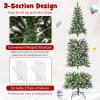imageGoplus 6 FT PreLit Artificial Christmas Tree Hinged Xmas Tree with 270 Warm White LED Lights 8 Modes 806 Branch Tips Pine Cones Berries Metal Stand Home Office Holiday DecorationPencil Tree7ft