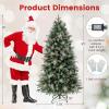 imageGoplus 6 FT PreLit Artificial Christmas Tree Hinged Xmas Tree with 270 Warm White LED Lights 8 Modes 806 Branch Tips Pine Cones Berries Metal Stand Home Office Holiday DecorationFull Tree6ft