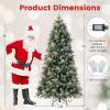 imageGoplus 6 FT PreLit Artificial Christmas Tree Hinged Xmas Tree with 270 Warm White LED Lights 8 Modes 806 Branch Tips Pine Cones Berries Metal Stand Home Office Holiday DecorationFull Tree7ft