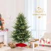 imageGoplus 6 FT PreLit Artificial Christmas Tree Hinged Xmas Tree with 830 PVC ampamp PE Mixed Branch Tips 260 Warm White LED Lights 8 Modes Foldable Metal Stand Home Office Holiday DecorationModel A6ft