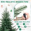imageGoplus 6 FT PreLit Artificial Christmas Tree Hinged Xmas Tree with 830 PVC ampamp PE Mixed Branch Tips 260 Warm White LED Lights 8 Modes Foldable Metal Stand Home Office Holiday DecorationModel D6ft