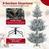imageGoplus 6 FT PreLit Artificial Christmas Tree Hinged Xmas Tree with 830 PVC ampamp PE Mixed Branch Tips 260 Warm White LED Lights 8 Modes Foldable Metal Stand Home Office Holiday DecorationModel C7ft