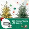 imageGoplus 6 FT PreLit Artificial Christmas Tree Hinged Xmas Tree with 830 PVC ampamp PE Mixed Branch Tips 260 Warm White LED Lights 8 Modes Foldable Metal Stand Home Office Holiday DecorationModel D6ft