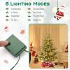 imageGoplus 6 FT PreLit Artificial Christmas Tree Hinged Xmas Tree with 830 PVC ampamp PE Mixed Branch Tips 260 Warm White LED Lights 8 Modes Foldable Metal Stand Home Office Holiday DecorationModel D6ft