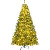 imageGoplus 6 FT PreLit Artificial Christmas Tree Remote Control Xmas Tree with 700 Warm White LED Lights 3 Modes Timer Hinges 680 Branch Tips Foldable Metal Stand Home Office Holiday DecorationGreen