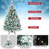 imageGoplus 6 FT PreLit Artificial Christmas Tree Remote Control Xmas Tree with 700 Warm White LED Lights 3 Modes Timer Hinges 680 Branch Tips Foldable Metal Stand Home Office Holiday DecorationSnowy