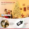 imageGoplus 6 FT PreLit Artificial Christmas Tree Remote Control Xmas Tree with 700 Warm White LED Lights 3 Modes Timer Hinges 680 Branch Tips Foldable Metal Stand Home Office Holiday DecorationSnowyupgraded