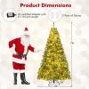 imageGoplus 6 FT PreLit Artificial Christmas Tree Remote Control Xmas Tree with 700 Warm White LED Lights 3 Modes Timer Hinges 680 Branch Tips Foldable Metal Stand Home Office Holiday DecorationGreen