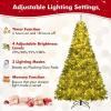 imageGoplus 6 FT PreLit Artificial Christmas Tree Remote Control Xmas Tree with 700 Warm White LED Lights 3 Modes Timer Hinges 680 Branch Tips Foldable Metal Stand Home Office Holiday DecorationGreen