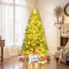 imageGoplus 6 FT PreLit Artificial Christmas Tree Remote Control Xmas Tree with 700 Warm White LED Lights 3 Modes Timer Hinges 680 Branch Tips Foldable Metal Stand Home Office Holiday DecorationGreen