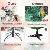 imageGoplus 6 FT PreLit Artificial Christmas Tree Remote Control Xmas Tree with 700 Warm White LED Lights 3 Modes Timer Hinges 680 Branch Tips Foldable Metal Stand Home Office Holiday DecorationSnowyupgraded