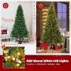 imageGoplus 6 FT PreLit Snow Flocked Christmas Tree Artificial Hinged Xmas Tree with 616 Mixed Branch Tips 260 Warm White LED ampamp 130 Globe Lights 8 Modes Metal Stand Home Office Holiday DecorationGreen