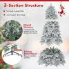 imageGoplus 6 FT PreLit Snow Flocked Christmas Tree Artificial Hinged Xmas Tree with 616 Mixed Branch Tips 260 Warm White LED ampamp 130 Globe Lights 8 Modes Metal Stand Home Office Holiday DecorationSnowy