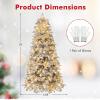 imageGoplus 6 FT PreLit Snow Flocked Christmas Tree Artificial Hinged Xmas Tree with 616 Mixed Branch Tips 260 Warm White LED ampamp 130 Globe Lights 8 Modes Metal Stand Home Office Holiday DecorationSnowy