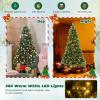 imageGoplus 6 FT PreLit Snow Flocked Christmas Tree Artificial Hinged Xmas Tree with 616 Mixed Branch Tips 260 Warm White LED ampamp 130 Globe Lights 8 Modes Metal Stand Home Office Holiday DecorationGreen