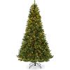 imageGoplus 6 FT PreLit Snow Flocked Christmas Tree Artificial Hinged Xmas Tree with 616 Mixed Branch Tips 260 Warm White LED ampamp 130 Globe Lights 8 Modes Metal Stand Home Office Holiday DecorationGreen