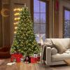 imageGoplus 6 FT PreLit Snow Flocked Christmas Tree Artificial Hinged Xmas Tree with 616 Mixed Branch Tips 260 Warm White LED ampamp 130 Globe Lights 8 Modes Metal Stand Home Office Holiday DecorationGreen