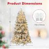 imageGoplus 6 FT PreLit Snow Flocked Christmas Tree Artificial Hinged Xmas Tree with 616 Mixed Branch Tips 260 Warm White LED ampamp 130 Globe Lights 8 Modes Metal Stand Home Office Holiday DecorationSnowy