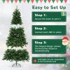 imageGoplus 6 FT PreLit Snow Flocked Christmas Tree Artificial Hinged Xmas Tree with 616 Mixed Branch Tips 260 Warm White LED ampamp 130 Globe Lights 8 Modes Metal Stand Home Office Holiday DecorationGreen