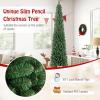 imageGoplus 6ft PreLit Pencil Christmas Tree Artificial Slim Xmas Tree with 180 WarmWhite LED Lights 390 Branch Tips Foldable Metal Stand for Home Office Indoor Holiday DecorGreenupgraded