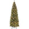 imageGoplus 6ft PreLit Pencil Christmas Tree Artificial Slim Xmas Tree with 180 WarmWhite LED Lights 390 Branch Tips Foldable Metal Stand for Home Office Indoor Holiday DecorGreenblue