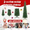 imageGoplus 6ft PreLit Pencil Christmas Tree Artificial Slim Xmas Tree with 180 WarmWhite LED Lights 390 Branch Tips Foldable Metal Stand for Home Office Indoor Holiday DecorGreenprelit Upgraded