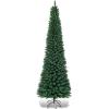 imageGoplus 6ft PreLit Pencil Christmas Tree Artificial Slim Xmas Tree with 180 WarmWhite LED Lights 390 Branch Tips Foldable Metal Stand for Home Office Indoor Holiday DecorGreen