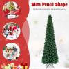 imageGoplus 6ft PreLit Pencil Christmas Tree Artificial Slim Xmas Tree with 180 WarmWhite LED Lights 390 Branch Tips Foldable Metal Stand for Home Office Indoor Holiday DecorGreen