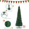 imageGoplus 6ft PreLit Pencil Christmas Tree Artificial Slim Xmas Tree with 180 WarmWhite LED Lights 390 Branch Tips Foldable Metal Stand for Home Office Indoor Holiday DecorGreen