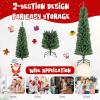 imageGoplus 6ft PreLit Pencil Christmas Tree Artificial Slim Xmas Tree with 180 WarmWhite LED Lights 390 Branch Tips Foldable Metal Stand for Home Office Indoor Holiday DecorGreenprelit Upgraded