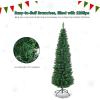imageGoplus 6ft PreLit Pencil Christmas Tree Artificial Slim Xmas Tree with 180 WarmWhite LED Lights 390 Branch Tips Foldable Metal Stand for Home Office Indoor Holiday DecorGreen