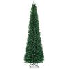 imageGoplus 6ft PreLit Pencil Christmas Tree Artificial Slim Xmas Tree with 180 WarmWhite LED Lights 390 Branch Tips Foldable Metal Stand for Home Office Indoor Holiday DecorGreen