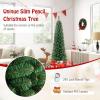 imageGoplus 6ft PreLit Pencil Christmas Tree Artificial Slim Xmas Tree with 180 WarmWhite LED Lights 390 Branch Tips Foldable Metal Stand for Home Office Indoor Holiday DecorGreenupgraded