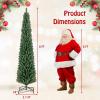 imageGoplus 6ft PreLit Pencil Christmas Tree Artificial Slim Xmas Tree with 180 WarmWhite LED Lights 390 Branch Tips Foldable Metal Stand for Home Office Indoor Holiday DecorGreenupgraded