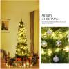 imageGoplus 6ft PreLit Pencil Christmas Tree Artificial Slim Xmas Tree with 180 WarmWhite LED Lights 390 Branch Tips Foldable Metal Stand for Home Office Indoor Holiday DecorGreen