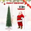 imageGoplus 6ft PreLit Pencil Christmas Tree Artificial Slim Xmas Tree with 180 WarmWhite LED Lights 390 Branch Tips Foldable Metal Stand for Home Office Indoor Holiday DecorGreenprelit Upgraded