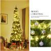 imageGoplus 6ft PreLit Pencil Christmas Tree Artificial Slim Xmas Tree with 180 WarmWhite LED Lights 390 Branch Tips Foldable Metal Stand for Home Office Indoor Holiday DecorGreen