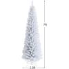 imageGoplus 6ft PreLit Pencil Christmas Tree Artificial Slim Xmas Tree with 180 WarmWhite LED Lights 390 Branch Tips Foldable Metal Stand for Home Office Indoor Holiday DecorWhite