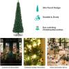 imageGoplus 6ft PreLit Pencil Christmas Tree Artificial Slim Xmas Tree with 180 WarmWhite LED Lights 390 Branch Tips Foldable Metal Stand for Home Office Indoor Holiday DecorGreen