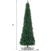 imageGoplus 6ft PreLit Pencil Christmas Tree Artificial Slim Xmas Tree with 180 WarmWhite LED Lights 390 Branch Tips Foldable Metal Stand for Home Office Indoor Holiday DecorGreen
