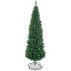 imageGoplus 6ft PreLit Pencil Christmas Tree Artificial Slim Xmas Tree with 180 WarmWhite LED Lights 390 Branch Tips Foldable Metal Stand for Home Office Indoor Holiday DecorGreen