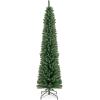 imageGoplus 6ft PreLit Pencil Christmas Tree Artificial Slim Xmas Tree with 180 WarmWhite LED Lights 390 Branch Tips Foldable Metal Stand for Home Office Indoor Holiday DecorGreenupgraded