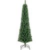 imageGoplus 6ft PreLit Pencil Christmas Tree Artificial Slim Xmas Tree with 180 WarmWhite LED Lights 390 Branch Tips Foldable Metal Stand for Home Office Indoor Holiday DecorGreenupgraded