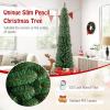 imageGoplus 6ft PreLit Pencil Christmas Tree Artificial Slim Xmas Tree with 180 WarmWhite LED Lights 390 Branch Tips Foldable Metal Stand for Home Office Indoor Holiday DecorGreenupgraded